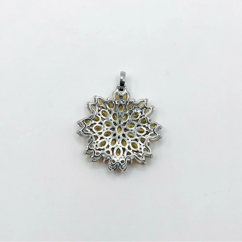 5.5 CT Natural Citrine Silver Tone Pendant - Picture 4 of 4